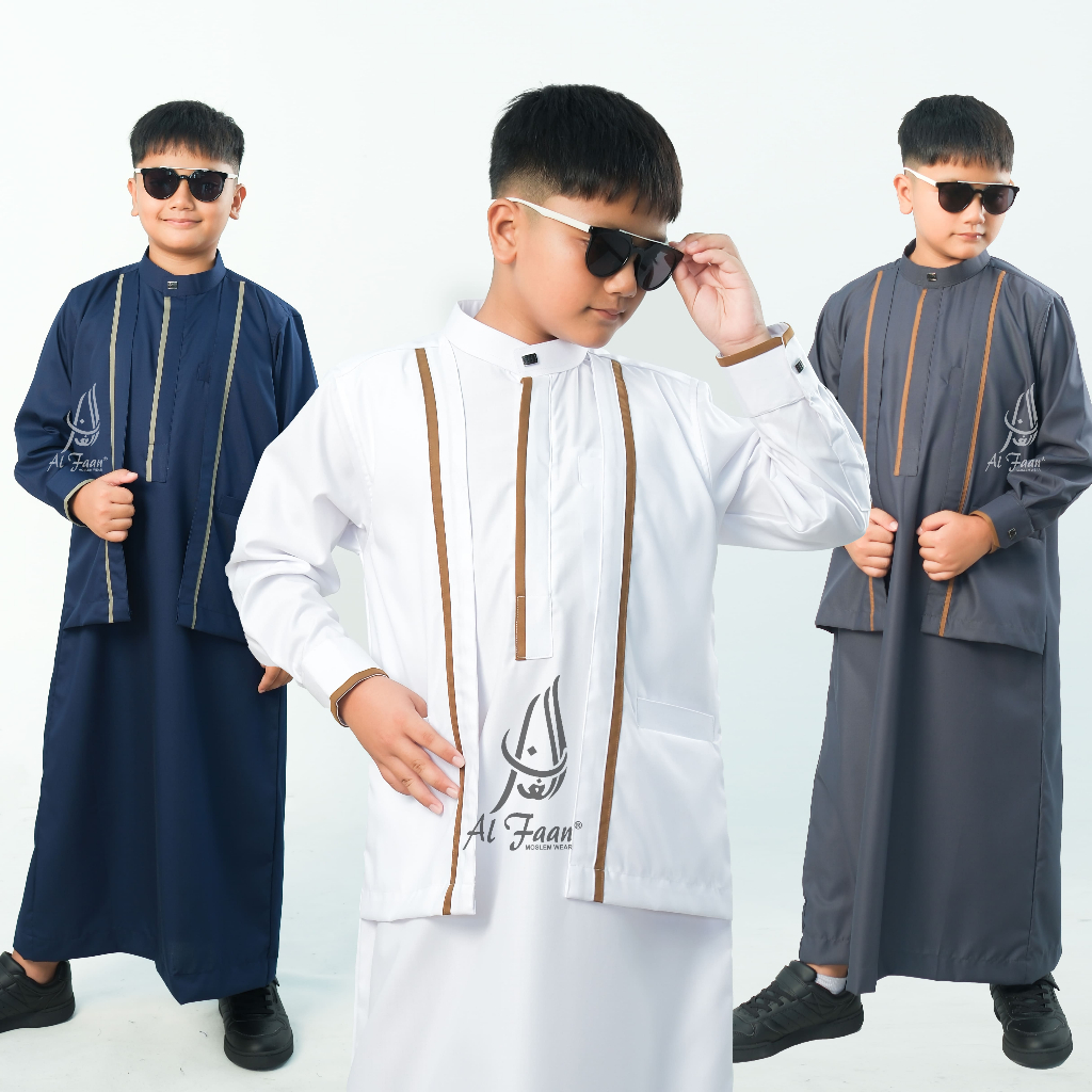Jubah anak remaja lengan panjang jubah anak model rompi jubah pria muslim jubah busana muslim anak r