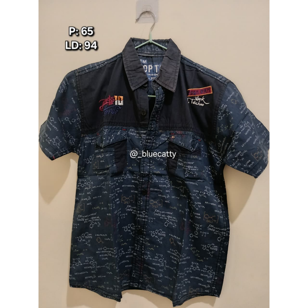 Kemeja pria motif lengan pendek topten