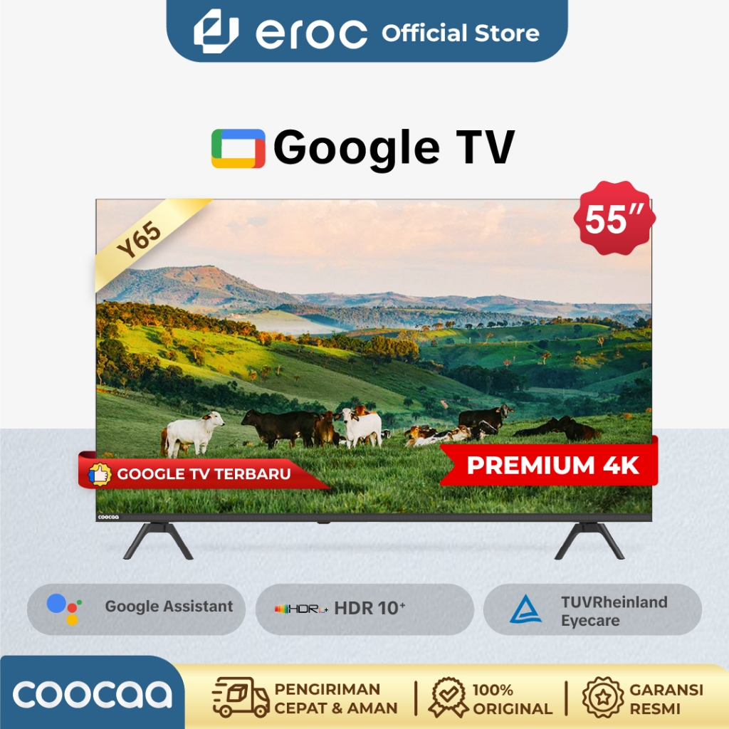 COOCAA 55 inch GOOGLE TV-Smart TV-4K UHD-Dolby Audio (Coocaa 55Y65)