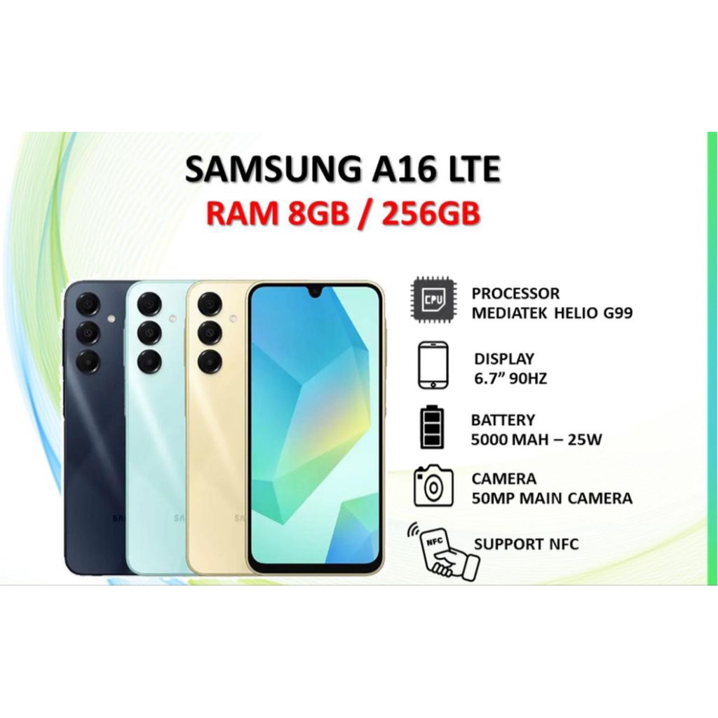 HP SAMSUNG GALAXY A16 4G 8/256GB - SAMSUNG A 16 4G RAM 8GB ROM 256GB RESMI