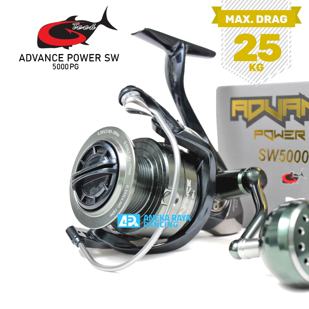 Reel G-TECH ADVANCE POWER SW dan SWA 2500 4000 5000 HG PG XG | Power Handle SaltWater | Metal Body P