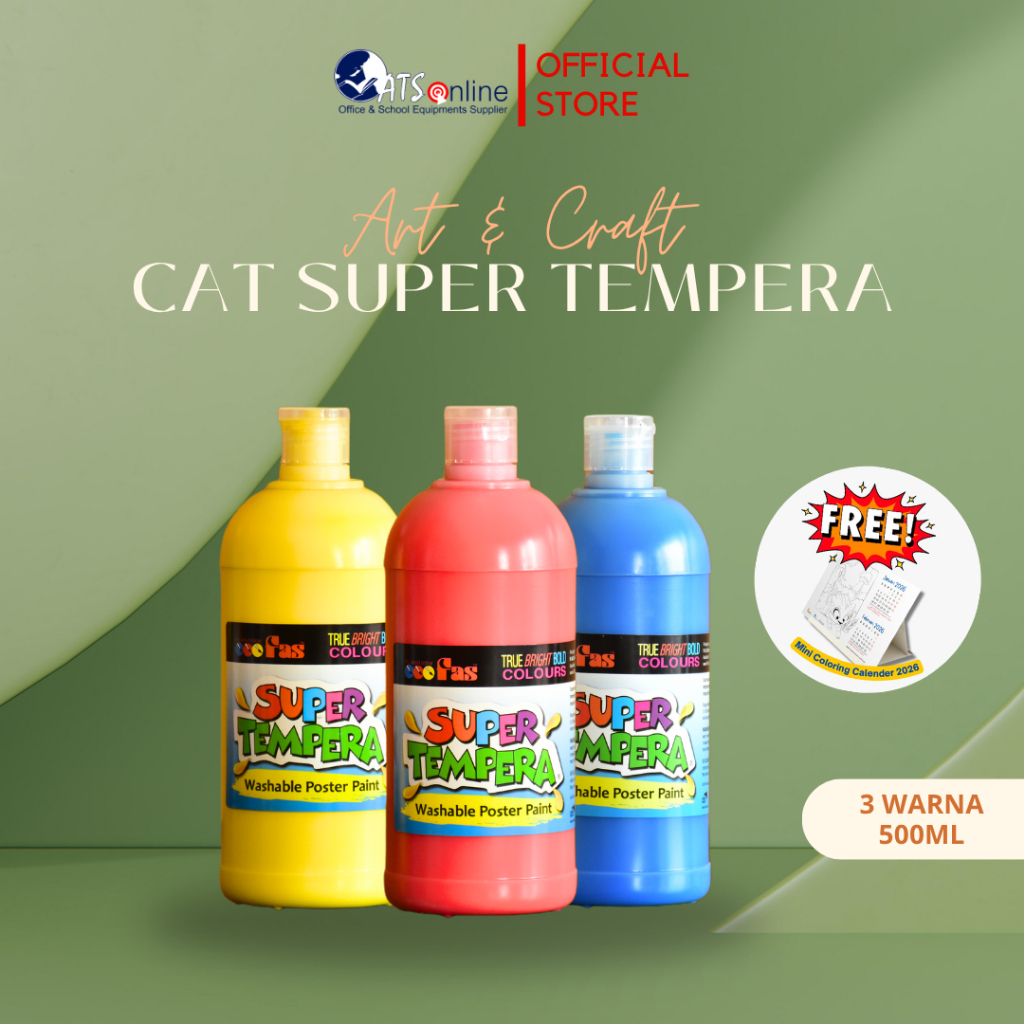 GRAFIE Finger Painting Cat Poster Super Tempera 3 Warna 500ml Sensory Play Mainan Edukasi Anak