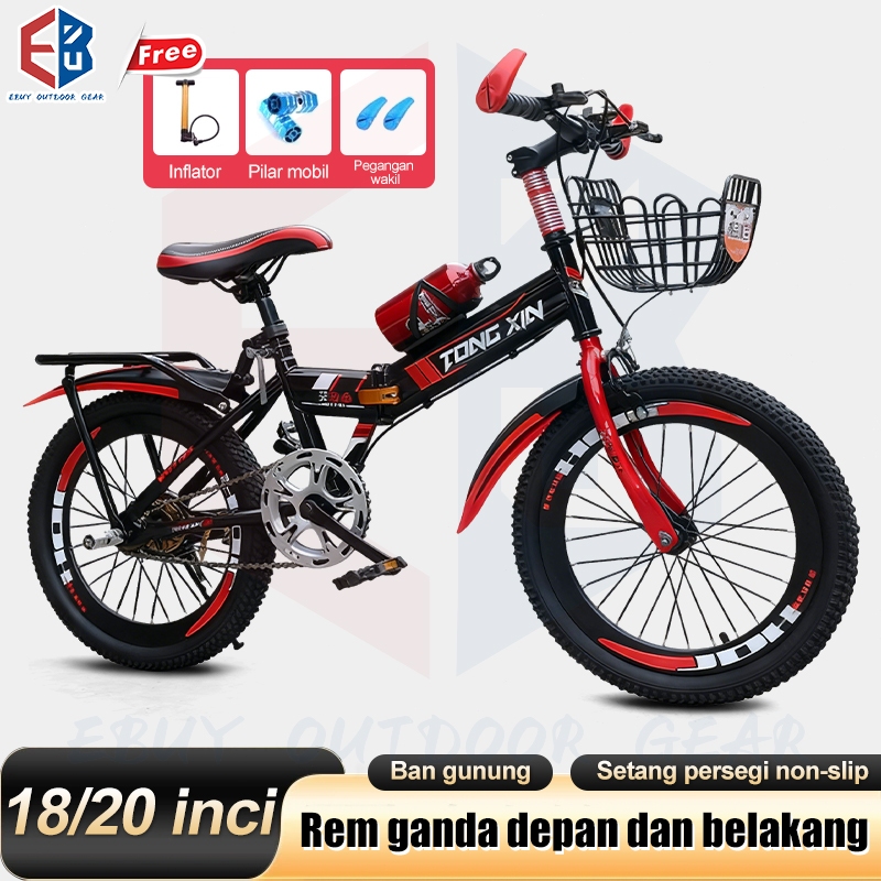 sepeda lipat 18/20/22 inci/Sepeda rem cakram ganda off-road 6 kecepatan/boncengan Anak usia 6 sampai