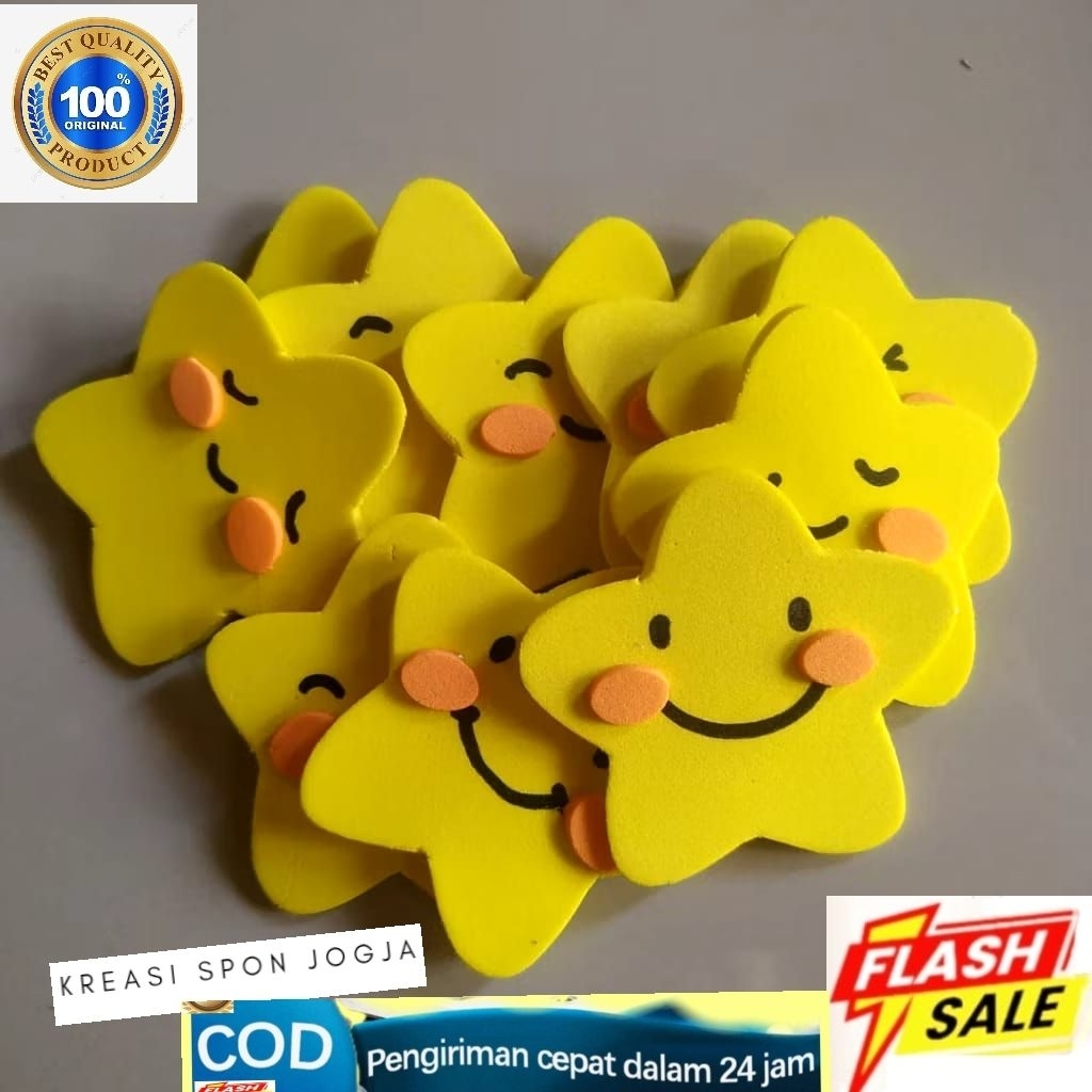 Hiasan Dinding kamar / Kelas Paud , TK , SD, | Bintang pipi Orange promo termurah