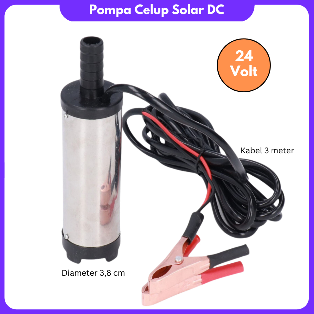 Pompa Celup Solar DC 24 Volt Pompa Celup Kuras Minyak Solar Portable