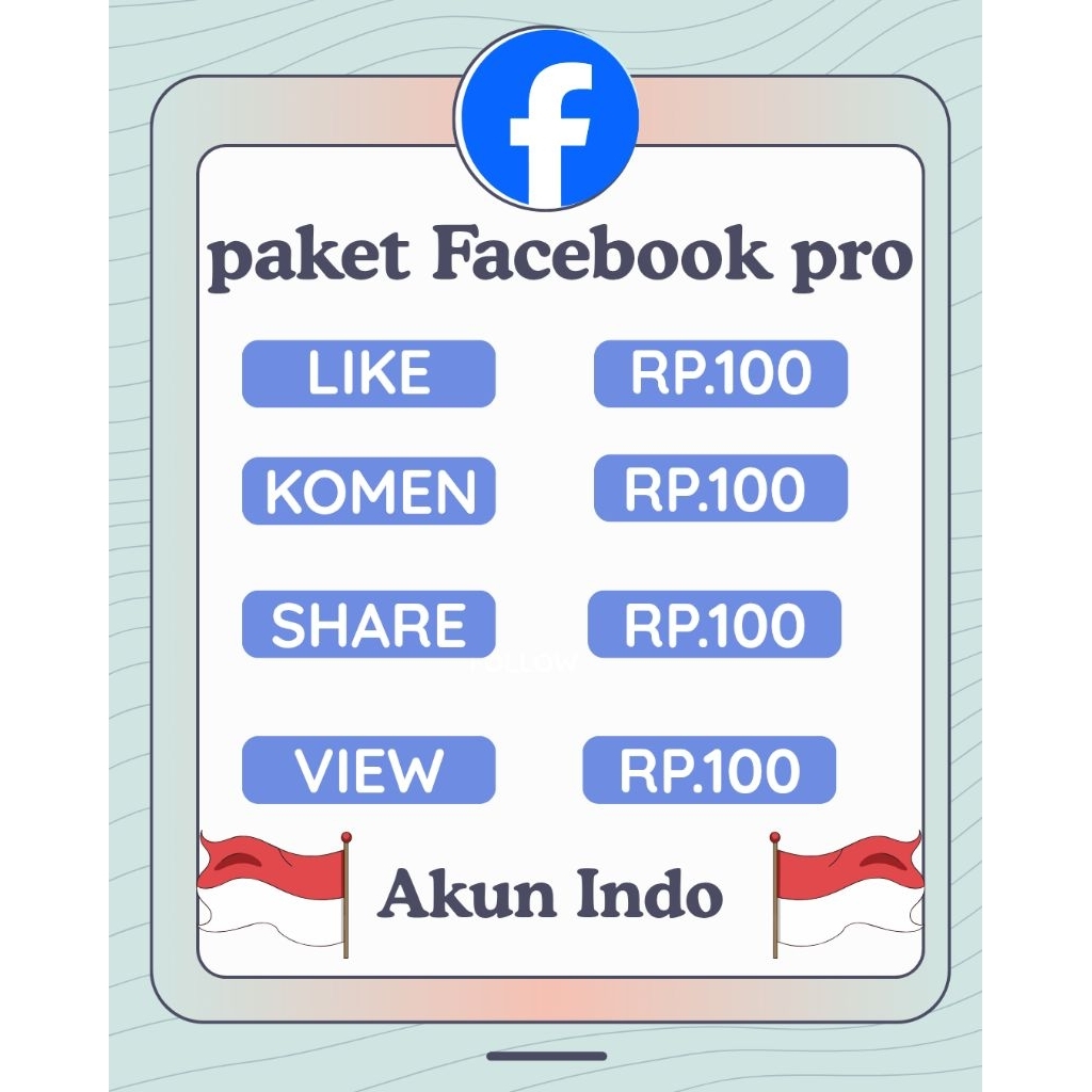 paket komentar, share , like Facebook pro akun indonesia aktif termurah