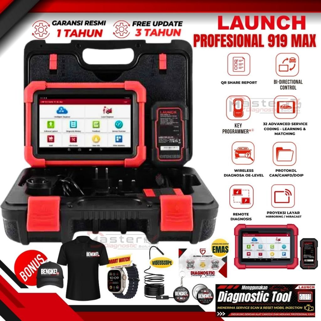 Scaner Mobil Launch Professional 919 MAX Kunci Immobilizer, Scanner Mobil Universal Launch 919 MAX
