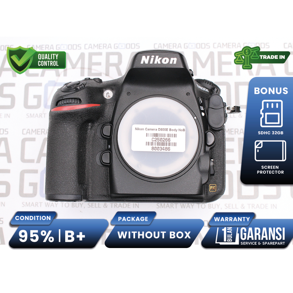Kamera Nikon D800E DSLR Camera Full Frame Body Only Second Bekas Grade B+ / D800 E - C250266