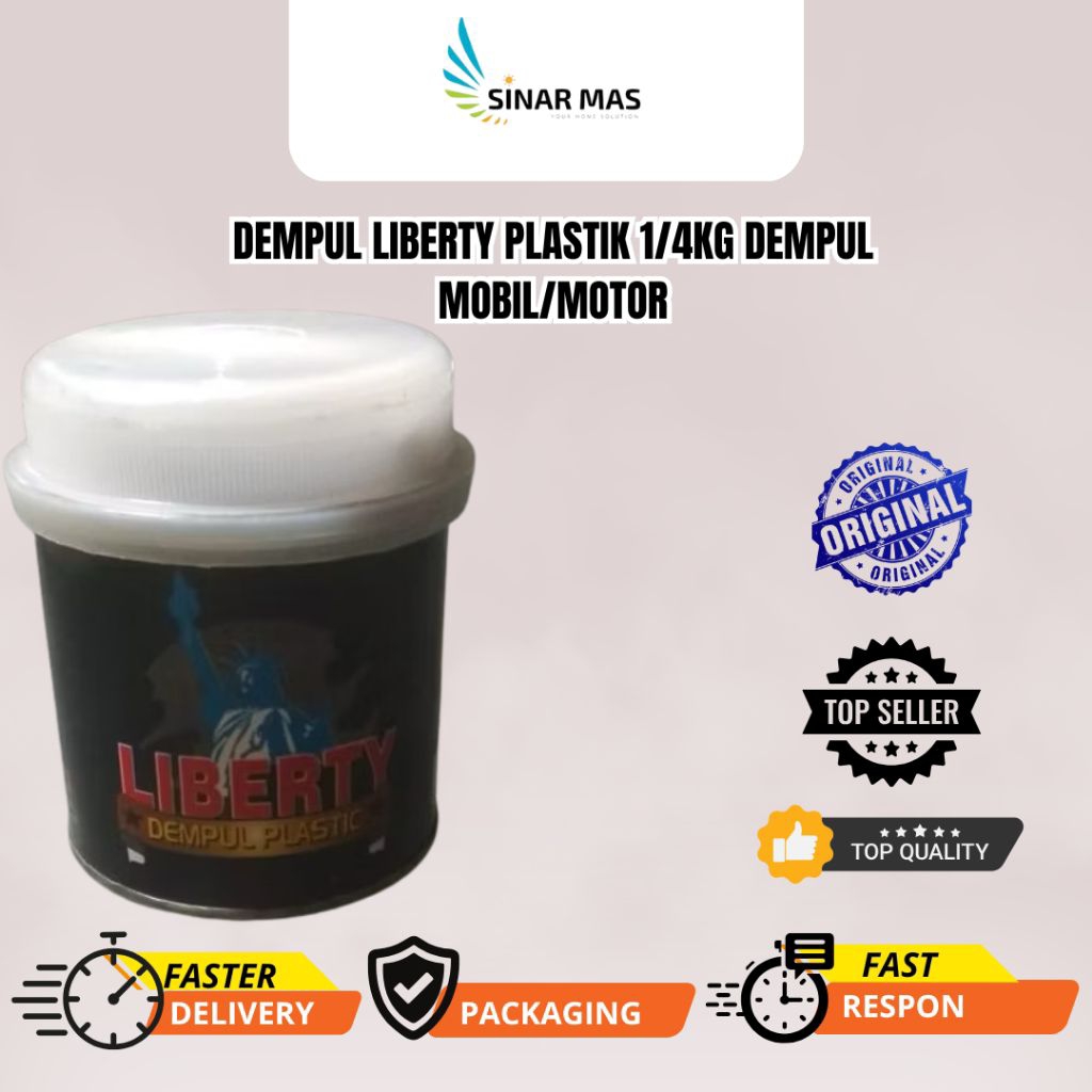 Dempul Liberty Plastik  1/4KG Dempul Mobil/Motor
