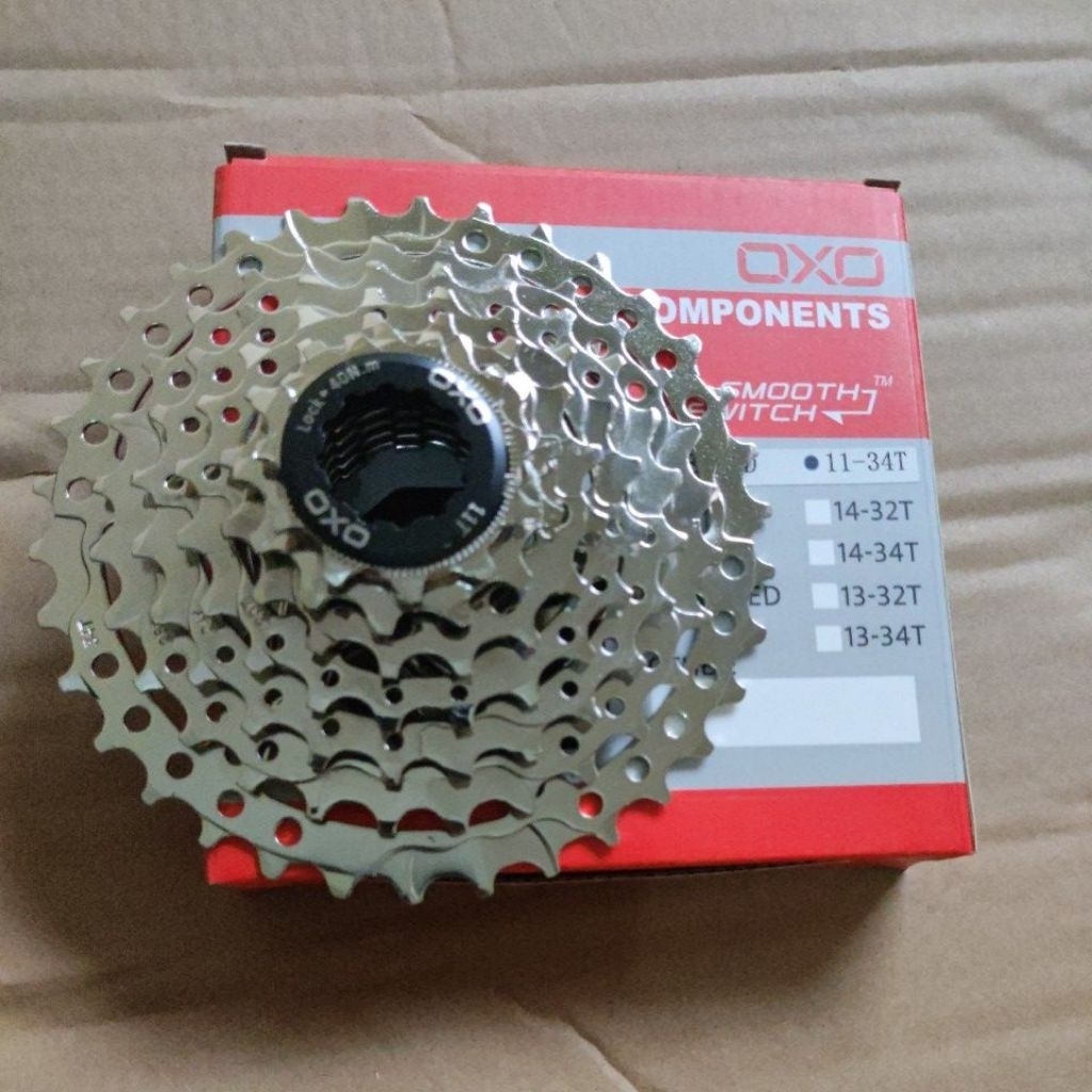sprocket oxo 7 speed 11-34t chrome gear belakang sepeda commuter bike federal mtb minivelo cassette 