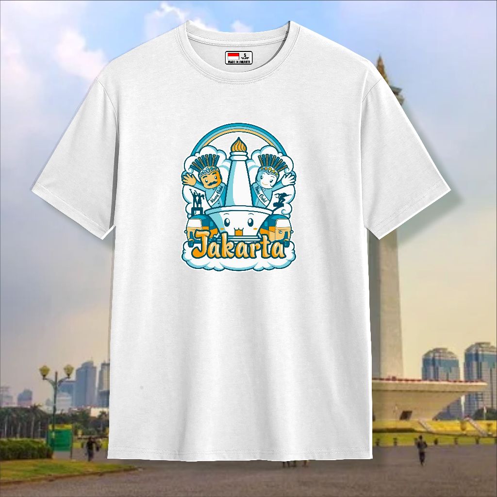 Baju Souvenir Oleh Oleh Jakarta Kaos Monas Asli Cotton Combed 30s Premium Anak Dewasa Unisex  Kaos D