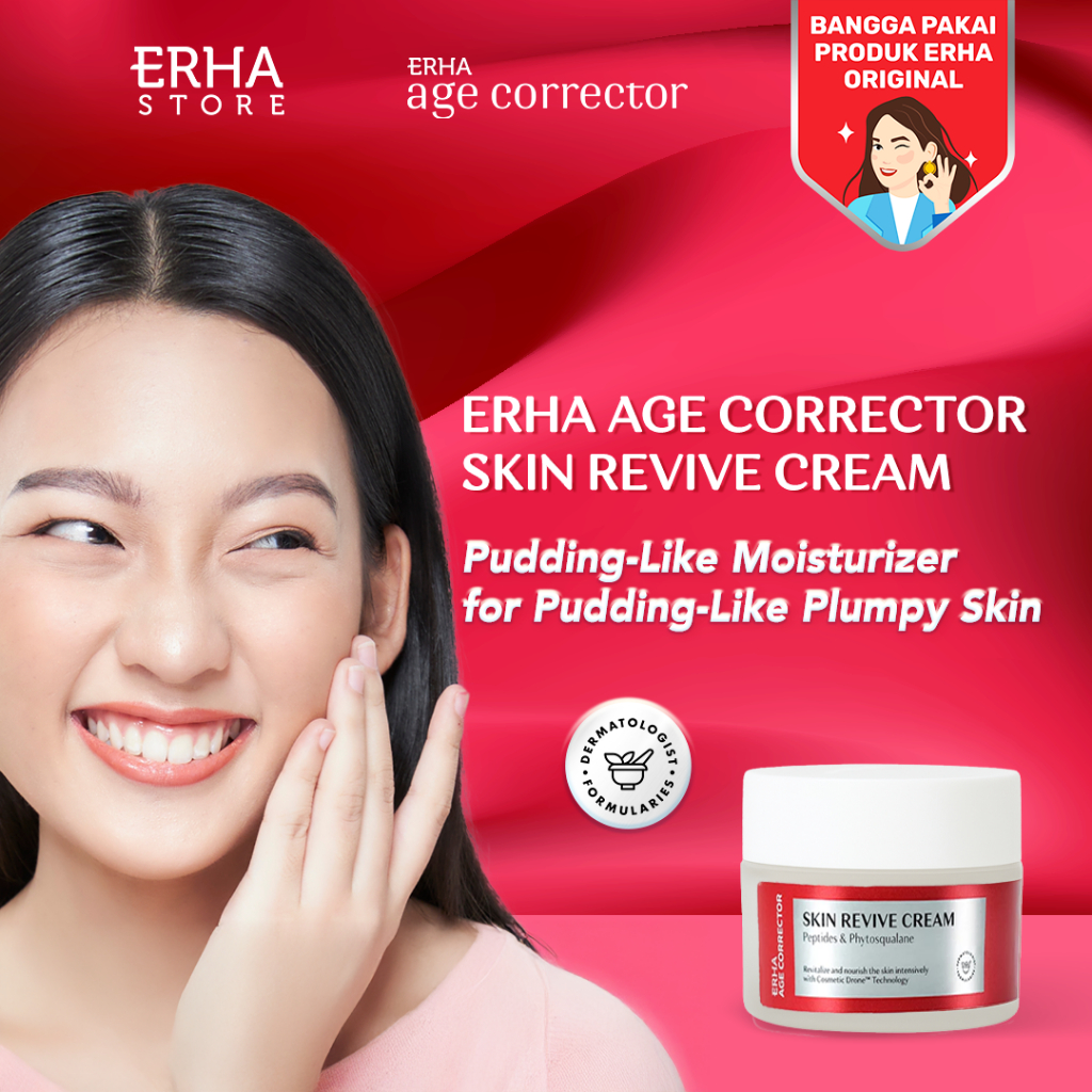 ERHA Age Corrector Skin Revive Cream 28g | Peptides & Phytosqualane - Pelembap Anti Aging untuk Mala