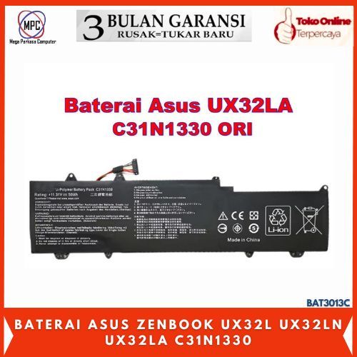 Baterai Asus Zenbook UX32L, ZenBook UX32LA, ZenBook UX32LN, ZenBook UX305FA, Zenbook UX301LA, Zenboo