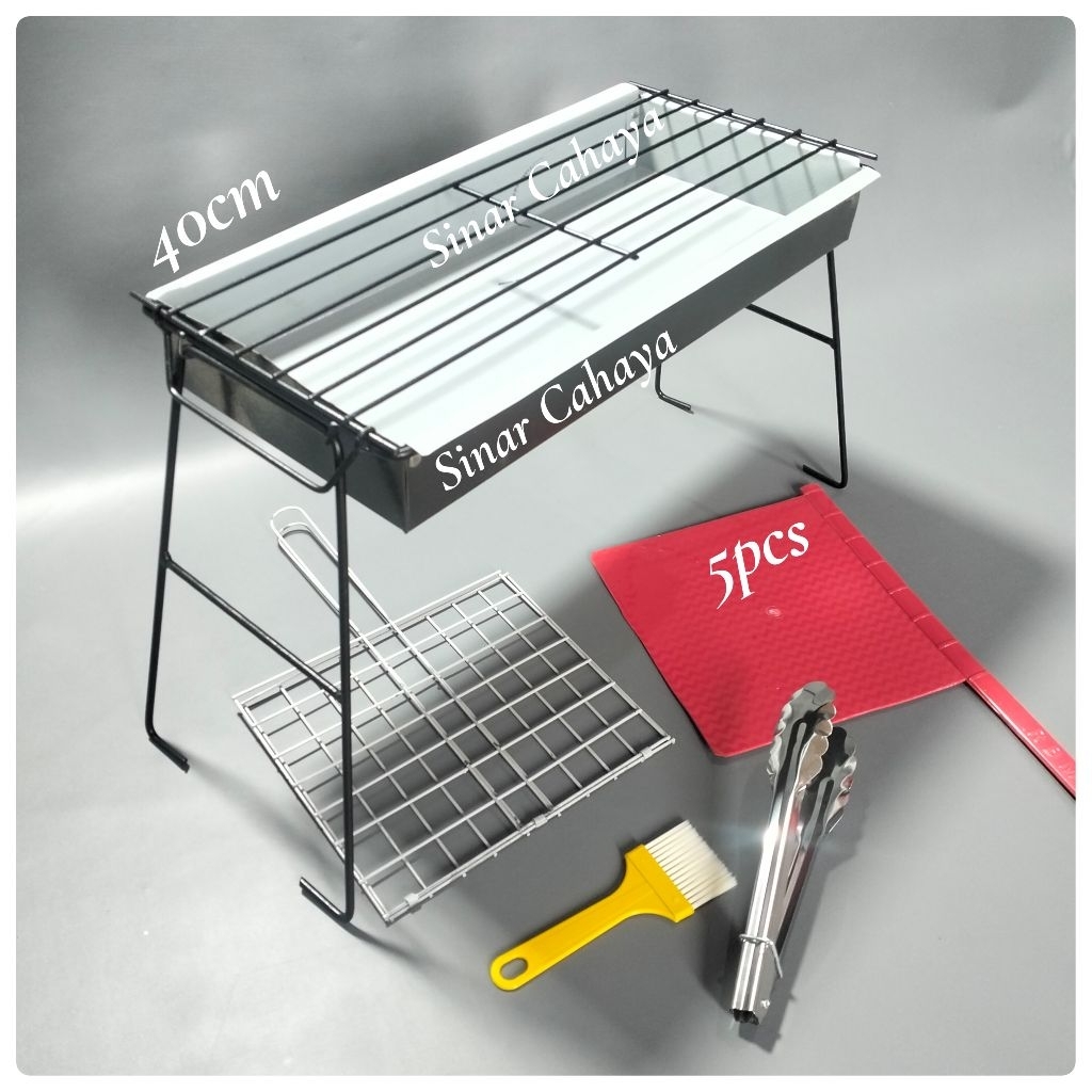 Alat panggang komplit serbaguna, alat panggang lipat, alat panggang sate, sosis, jagung dll