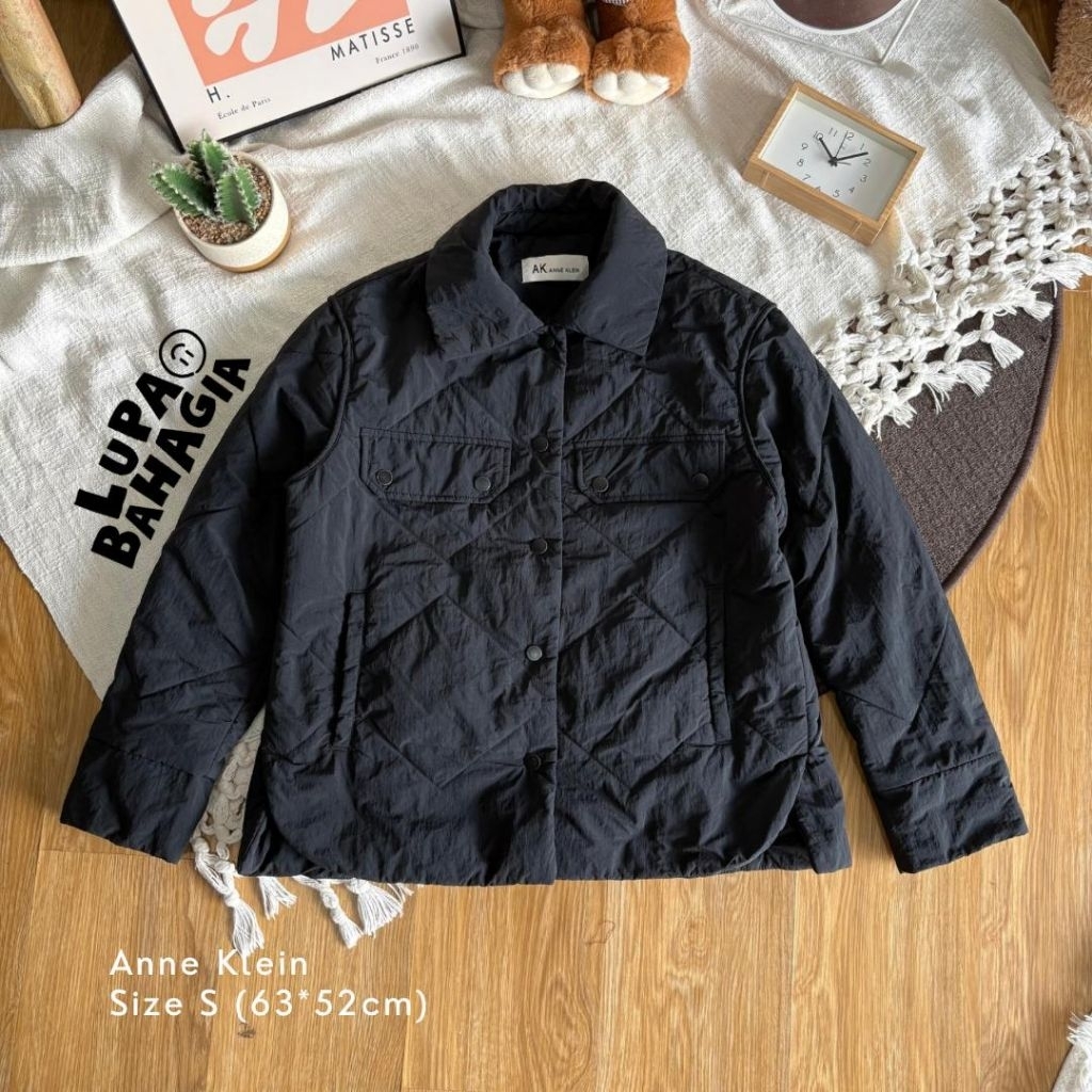 ANNE KLEIN Black Quilted Puffer Winter Jaket size S • 100% Original