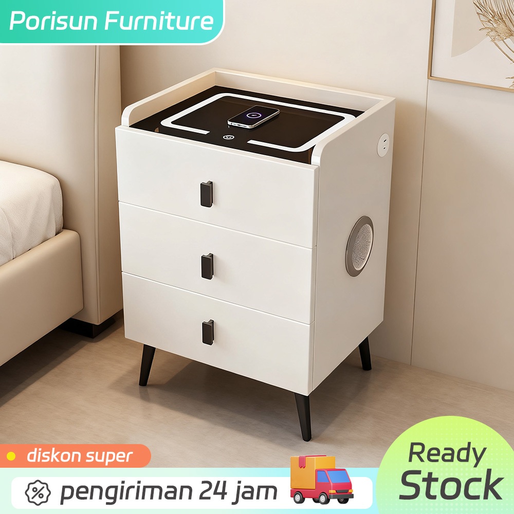 Hunian Kecil & Multifungsi⭐ Smart Nakas 3in1 / Meja Samping Tempat Tidur Cerdas / Meja Sudut Nakas /