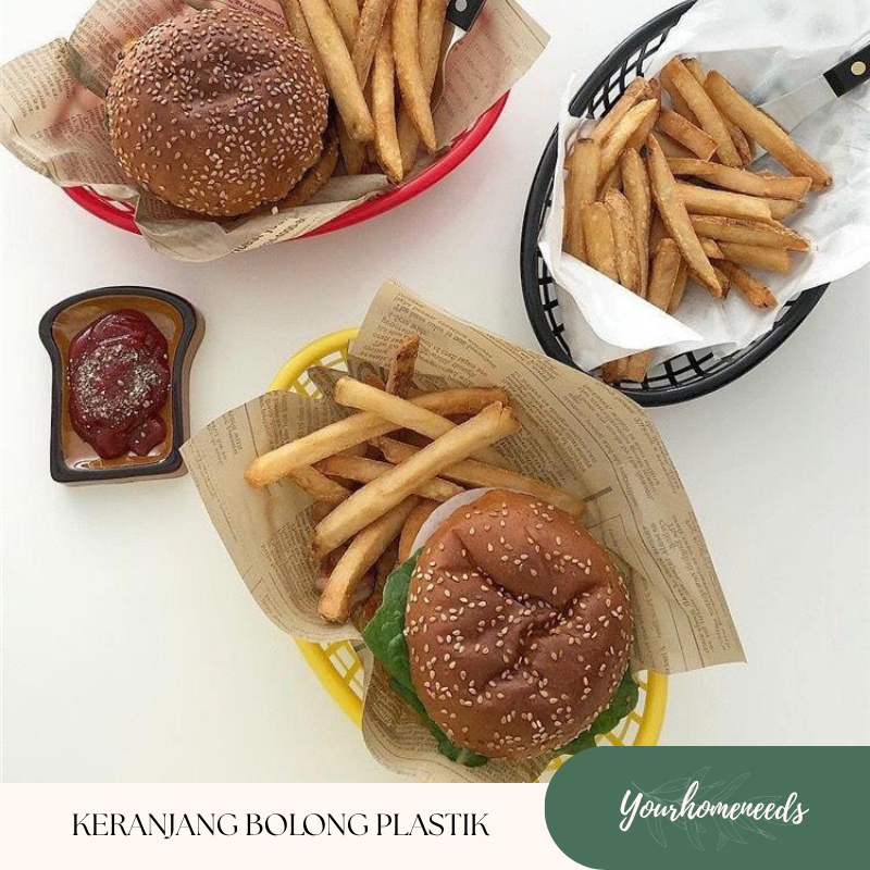 YH KERANJANG BOLONG BOLONG PLASTIK SERBAGUNA NAMPAN BUAH WADAH KECIL STORAGE BOX