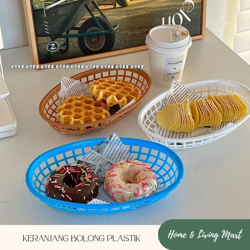 KERANJANG BOLONG BOLONG PLASTIK SERBAGUNA NAMPAN BUAH WADAH KECIL STORAGE BOX