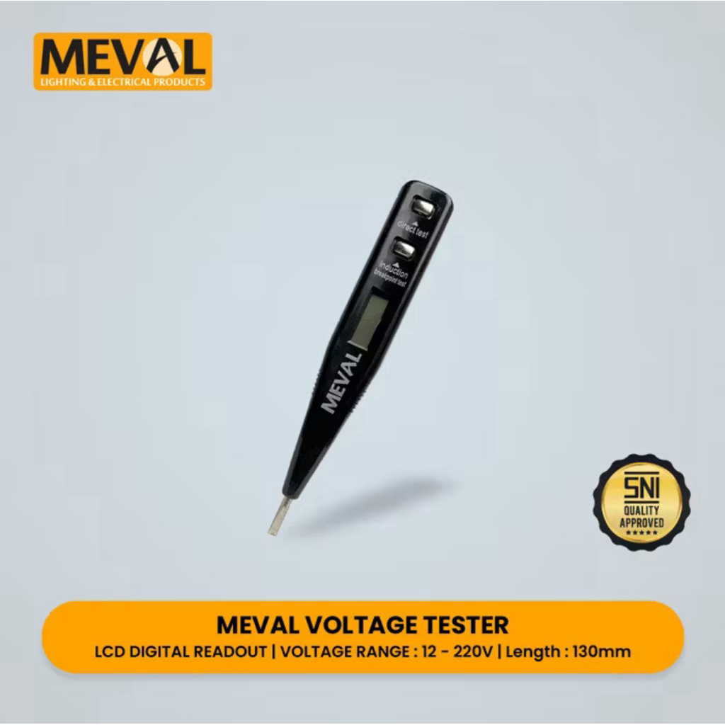 MEVAL VOLTAGE TESTER LCD DIGITAL 12-240V TESTPEN DIGITAL OBENG TESPEN DIGITAL