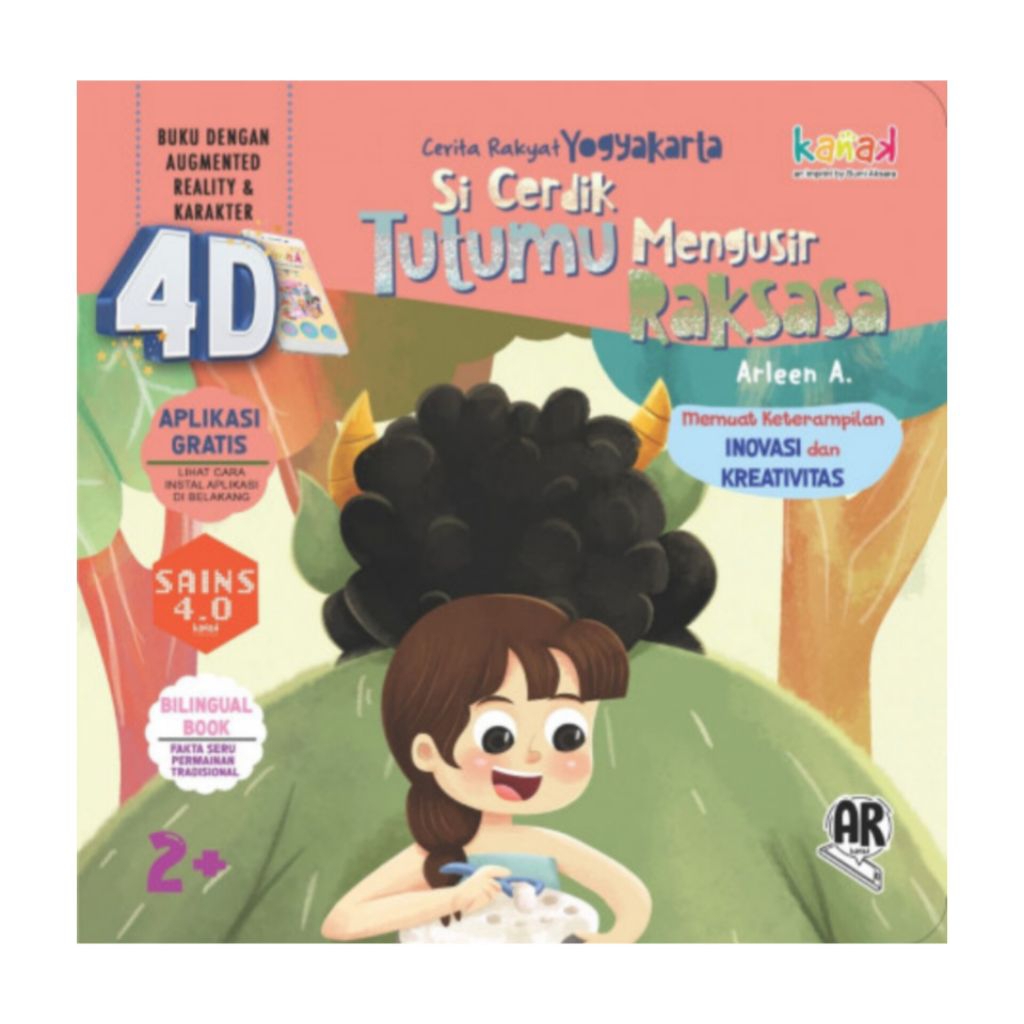 Buku Cerita Anak, Cerita Rakyat Yogyakarta "Si Cerdik Tutumu Mengusir Raksasa" (4 Dimensi) - Arleen 