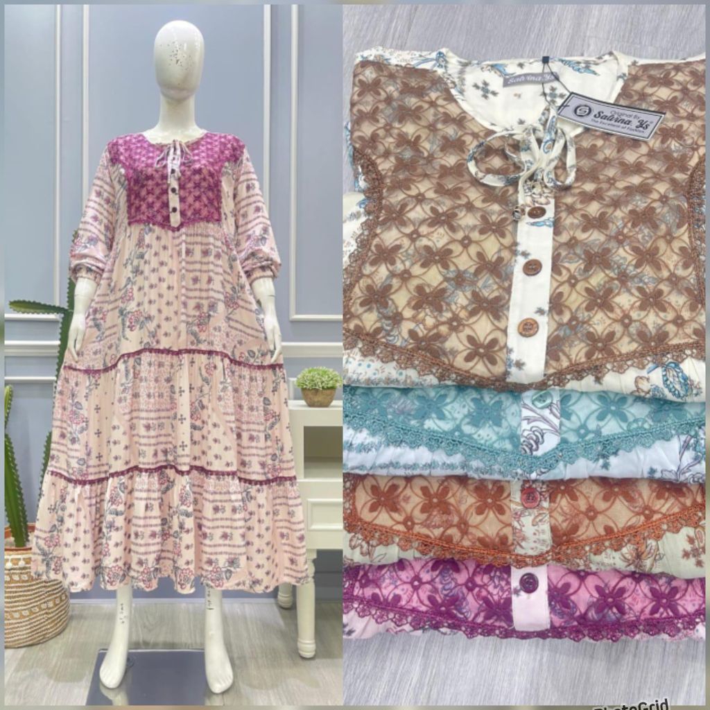 MIDI dress jumbo 4L motif bunga by salvina.ys new