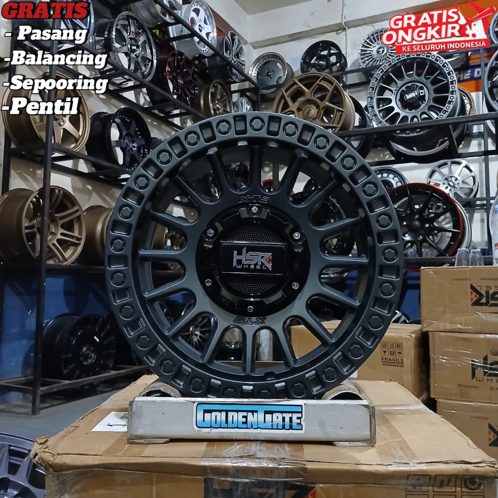 Velg mobil ring 14 baut 5x114,3 4x114,3 hsr xts05 cocok untuk muatan mobil l300 carry granmax dll