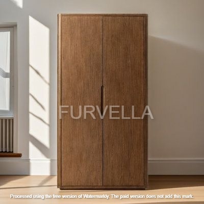 Lemari Pakaian / Lemari Baju 2 Pintu Kayu Jati Minimalis Modern Furvella 143