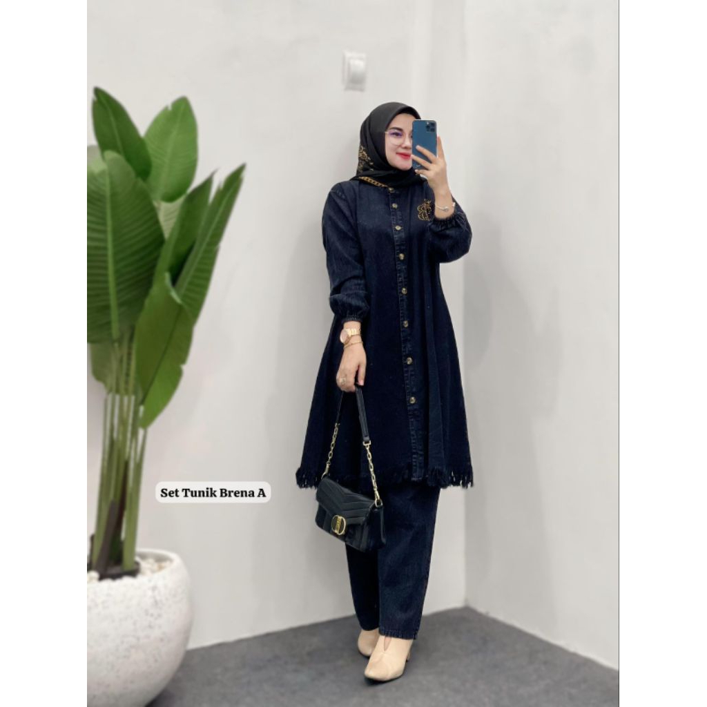 TERMURAH SET TUNIK JEANS