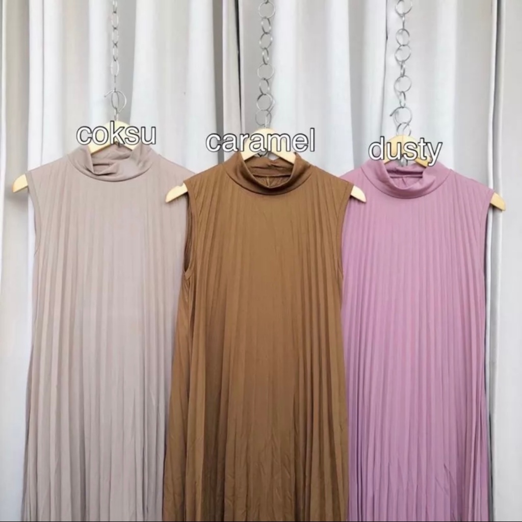 Dres Plisket/Inner dres/Gamis Polos/Inner Dres Plisket/Gamis Lengan Pendek