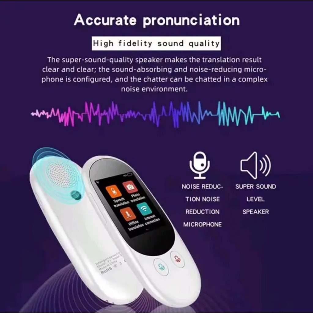 Golden F1 Mini Fluentalk translator alat penerjamah bahasa Portable Smart Translator - Alat Penerjem
