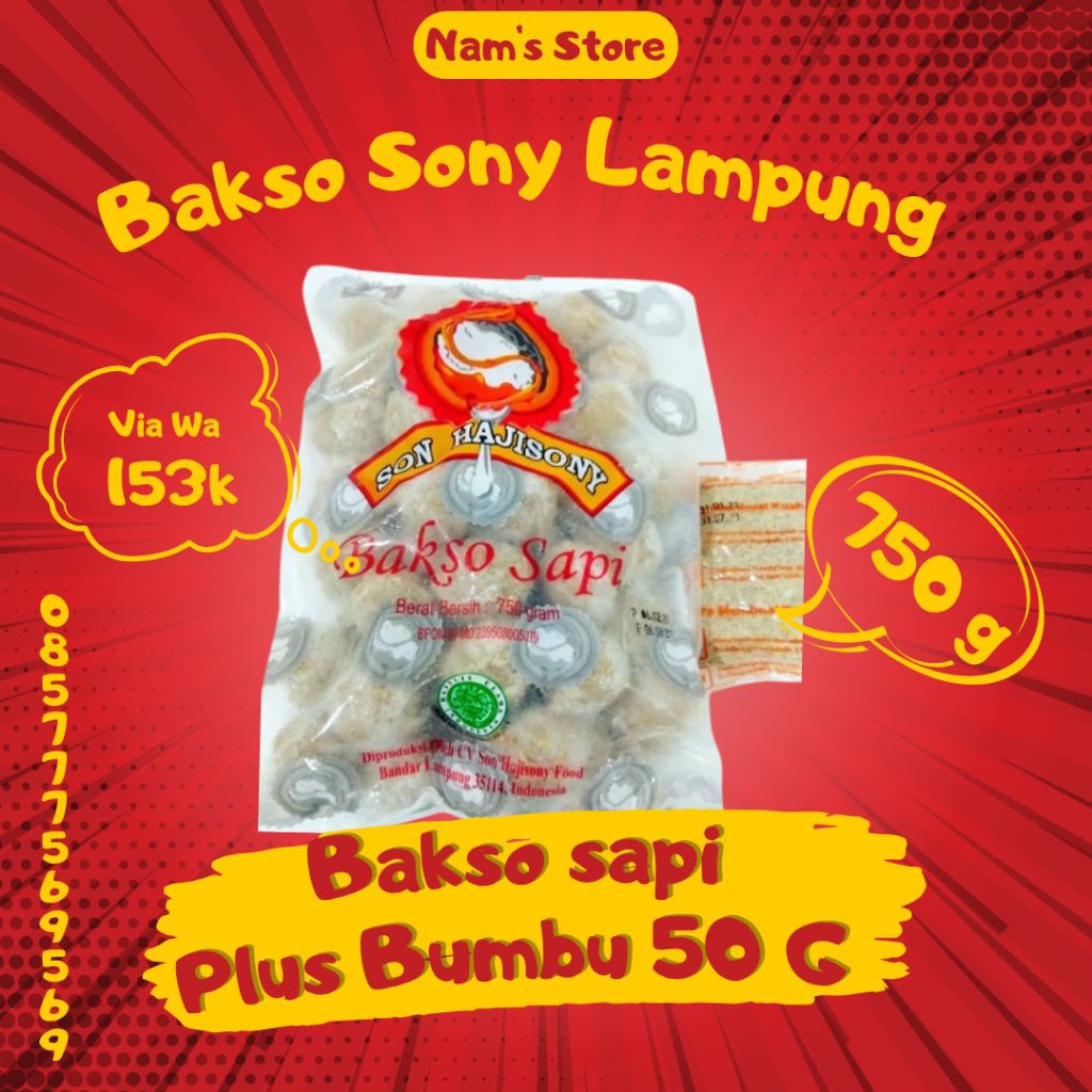 Bakso sony 100% daging sapi asli, Bakso sony Lampung
