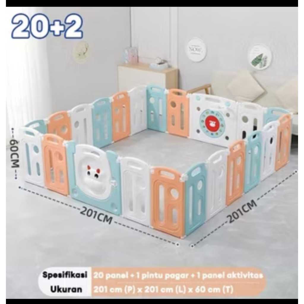 Preloved - FREE matras - Pagar Bermain (Playpen) Bayi  | Aman Dikunyah (BPA Free), Mudah Dipasang & 