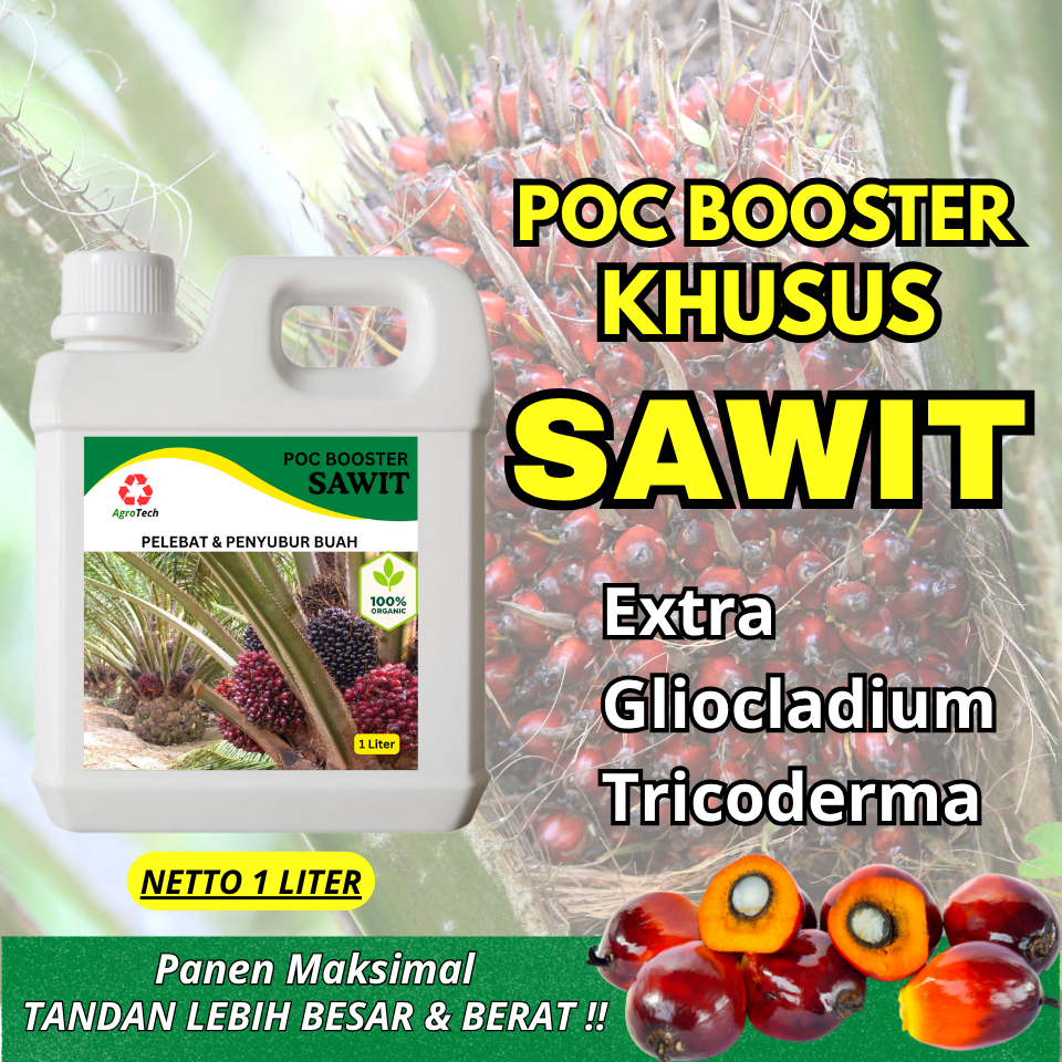 1 Liter - Pupuk sawit agar buah lebat dan berat | Pupuk Sawit Cepat Besar atasi daun kuning Buah Jan