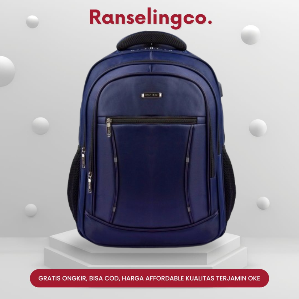 Tas Polo Glad Ransel Kerja Tas sekolah Kunci Usb Port POLO Import