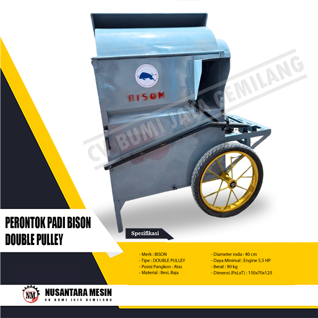 POWER THRESHER / MESIN PERONTOK PADI BISON DOUBLE PULLEY