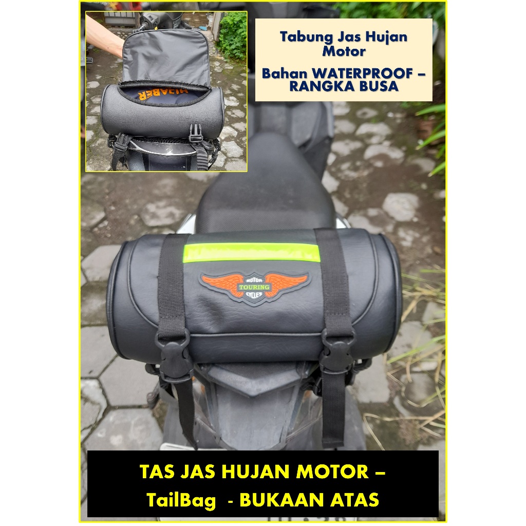 Tabung Jas Hujan Motor Tas Bagasi Motor Exclusive dengan BUKAAN ATAS Tas Jas Hujan