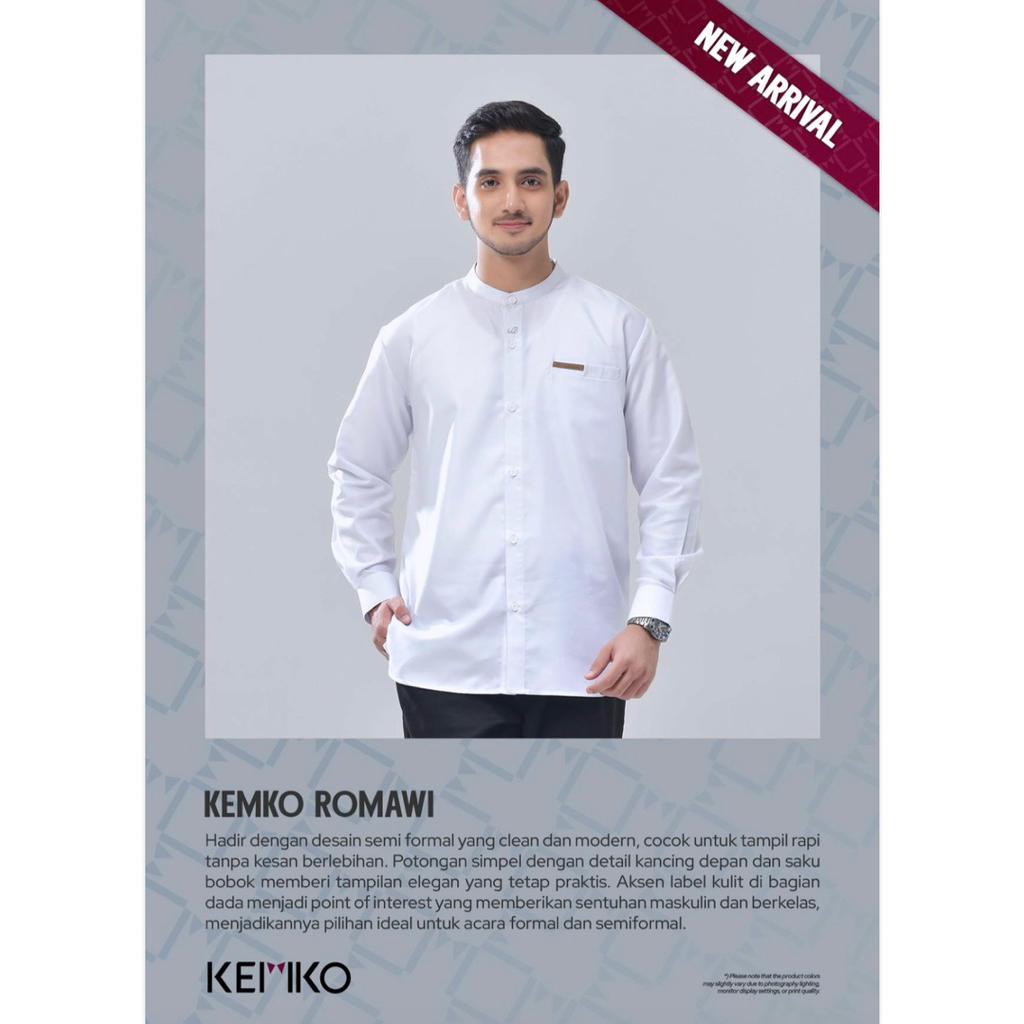 RABBANI - baju koko pria KEMKO ROMAWI PUTIH MST