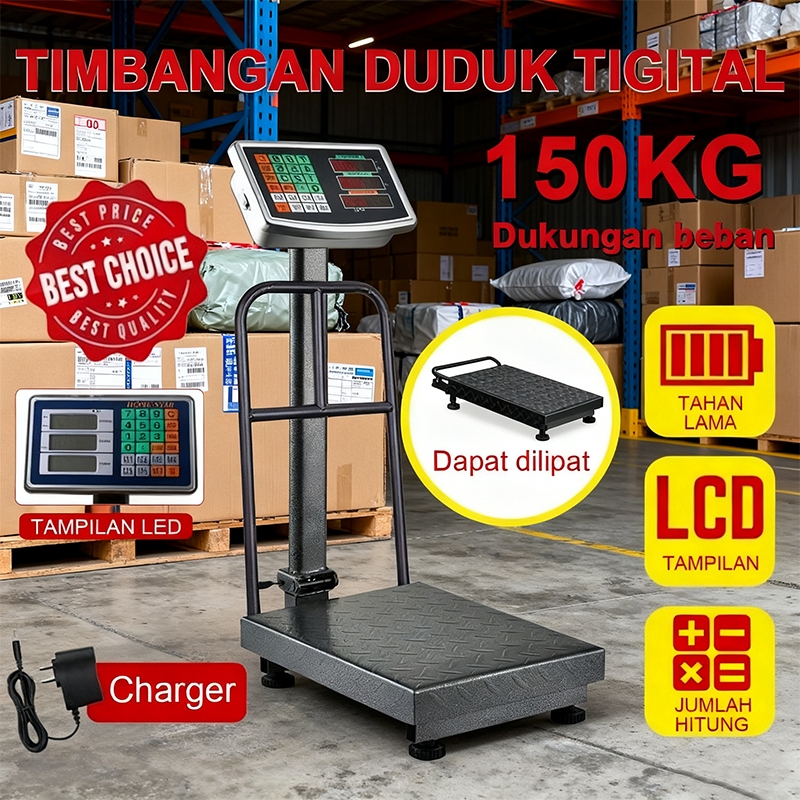Timbangan Duduk Digital 300kg / Timbangan Barang / Timbangan Lantai 300 Kg/Single Display Timbangan 