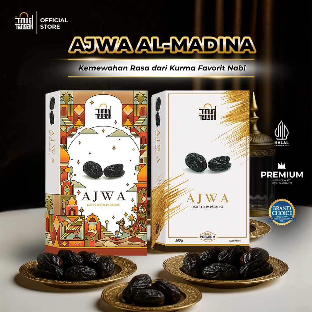 Timur Tengah Kurma Ajwa Premium 500gr Special Edition Kurma Favorit Nabi Jumbo Daging Tebal High Qua