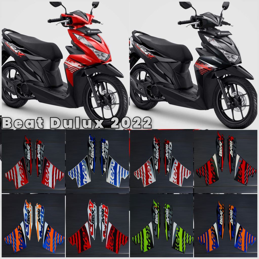 STRIPING LIST BODY MOTOR BEAT 2021 LIST BODY STANDAR HITAM MERAH BIRU PUTIH