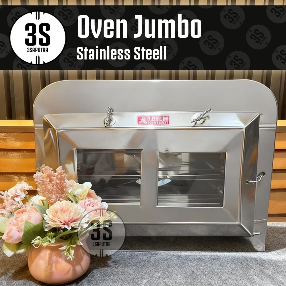 OVEN KUE KERING KOMPOR MANUAL TIGA BERLIAN BESAR JUMBO STAINLESS STEEL 3 SUSUN TANGKRINGAN