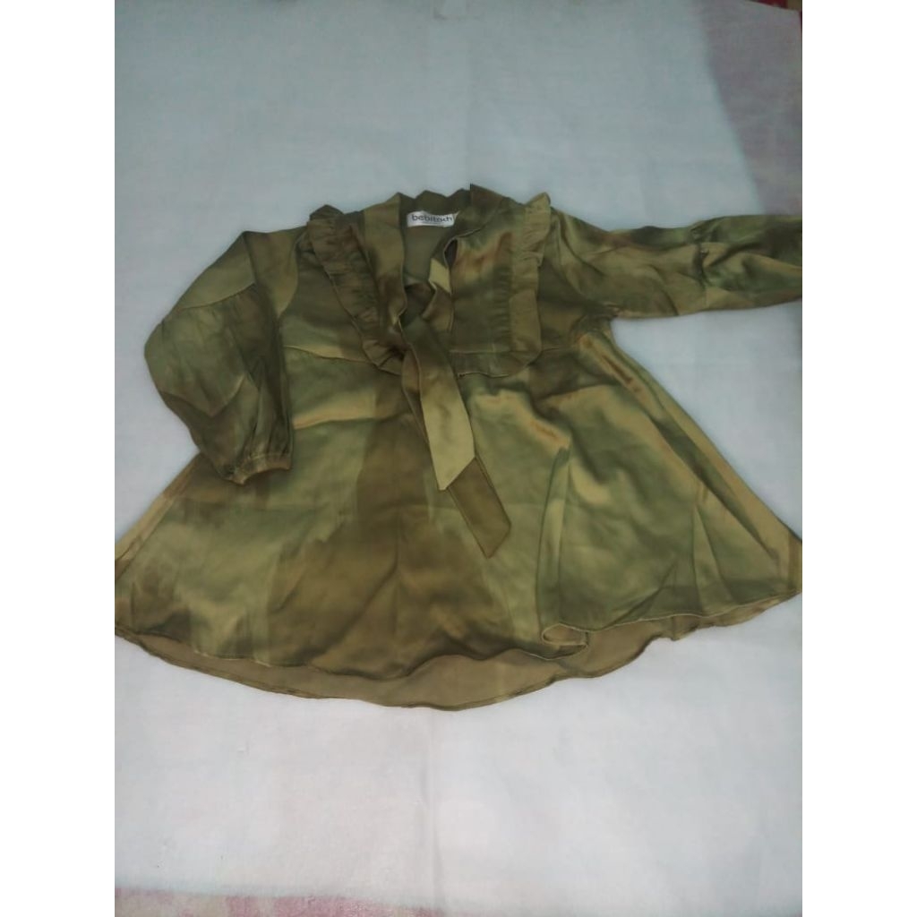 preloved baju pesta anak hijau 3-4th