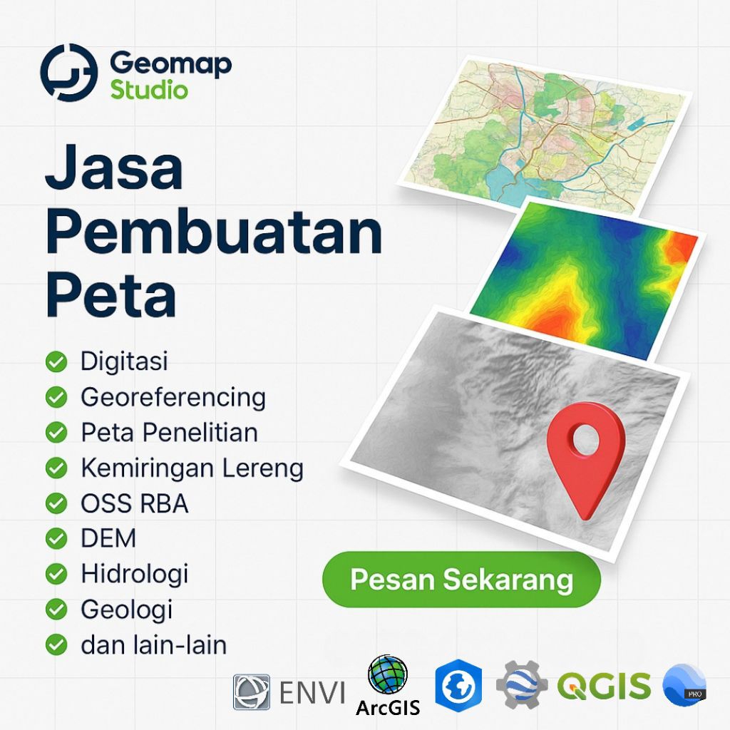 Jasa Pembuatan Peta Titik Sampel atau Lokasi Penelitian atau File Shapefile (.shp) (Softfile/Tidak D