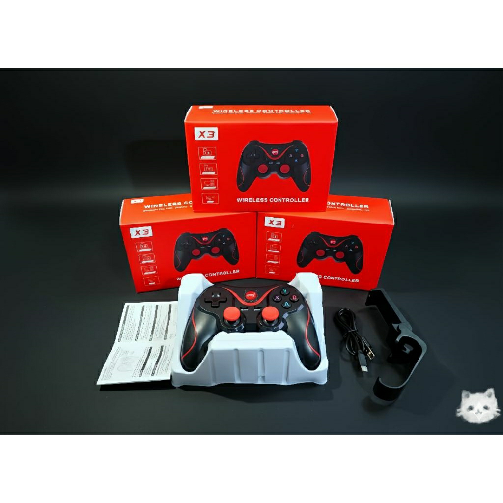 gamepad x3 joystick bluetooth wireless smartphone android hp pc original