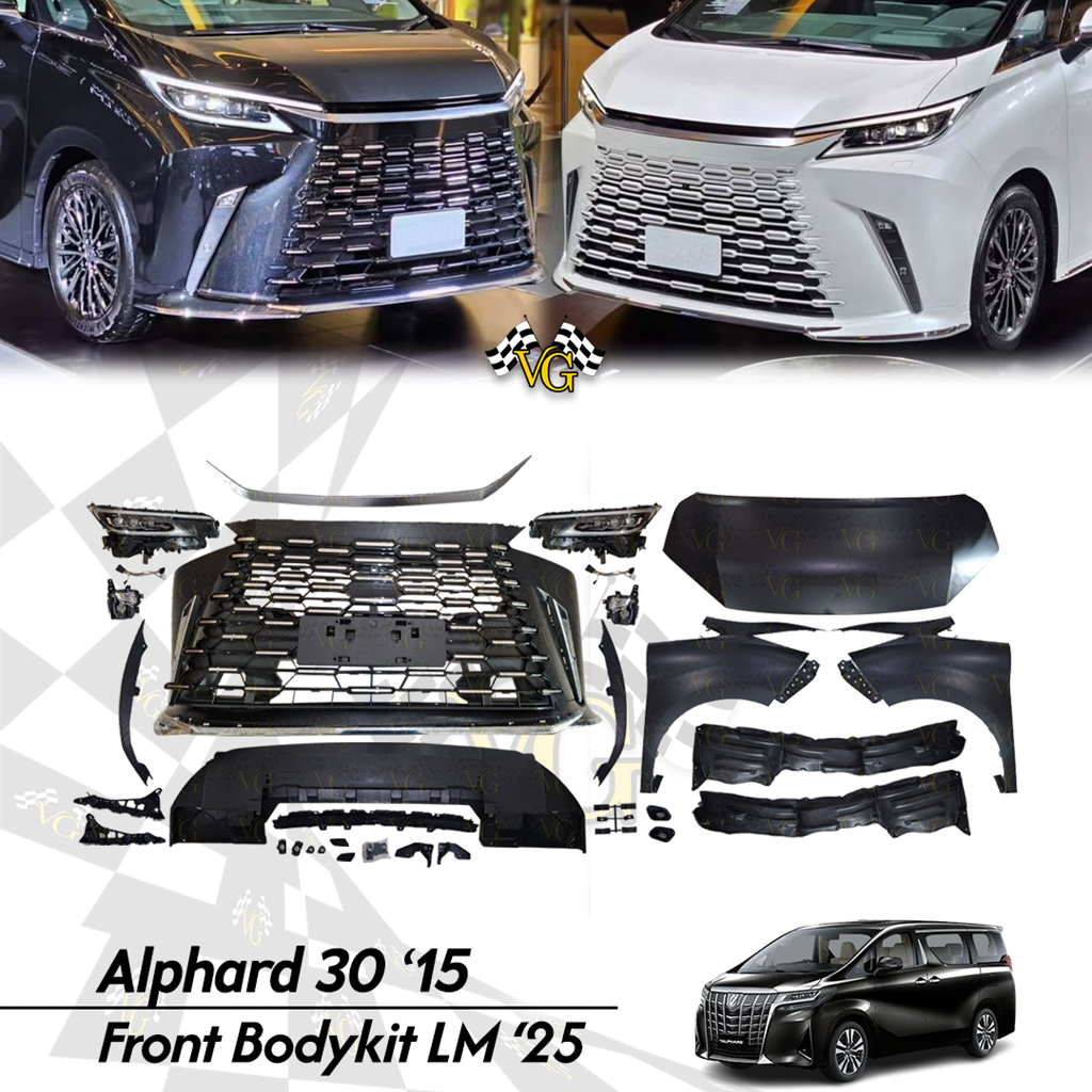 Bodykit Alphard 30 2015 - 2023 Upgrade Lexus LM 2025 Front Body Kit Lexus LM 2025 Terbaru Import