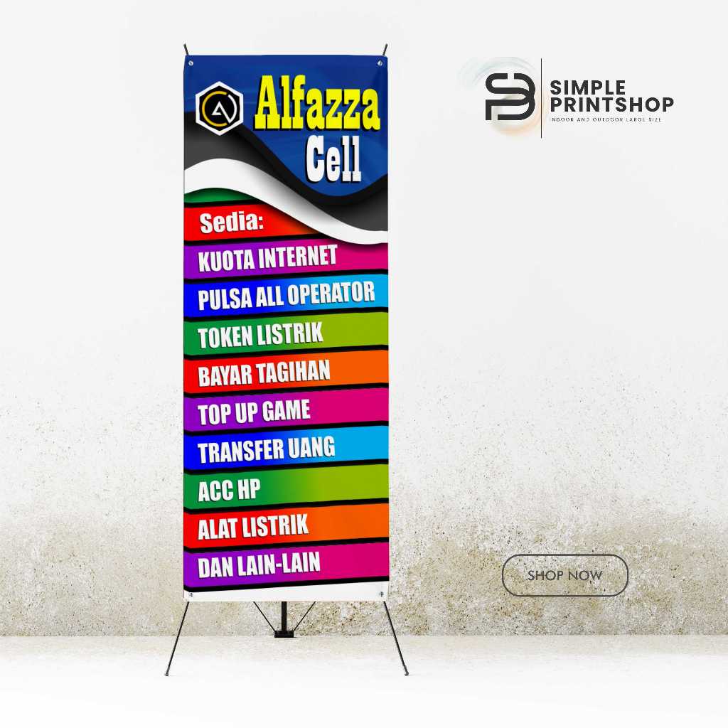 print spanduk 60x160 banner konter custom desain