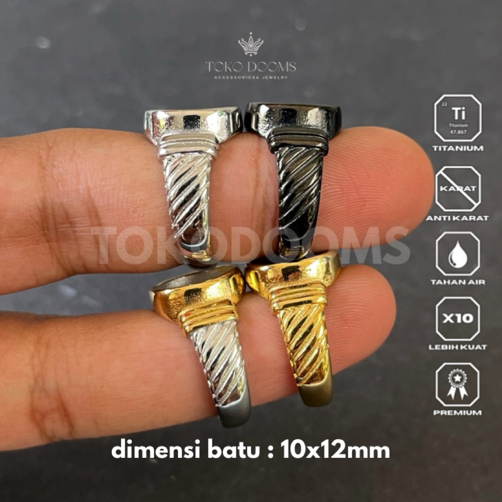 ring emban polos spiral [TITANIUM] 10x12 super elegan terbaik