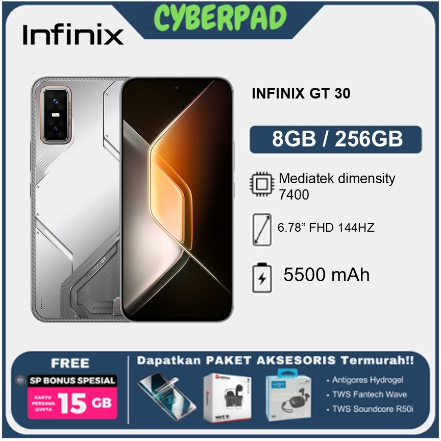 Handphone INFINIX GT 30 5G 8GB 256GB New Garansi