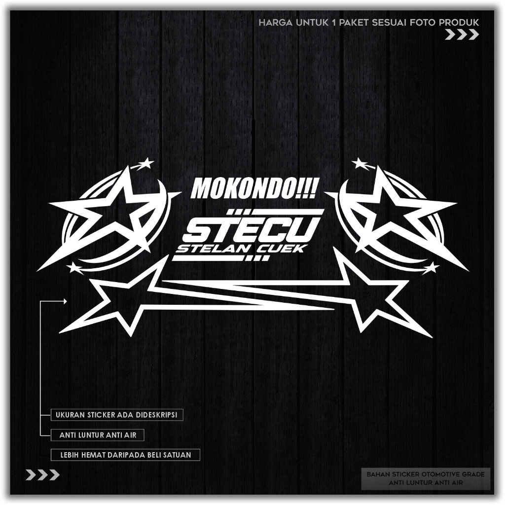 stiker stecu mokondo bintang paket cutting sticker motor