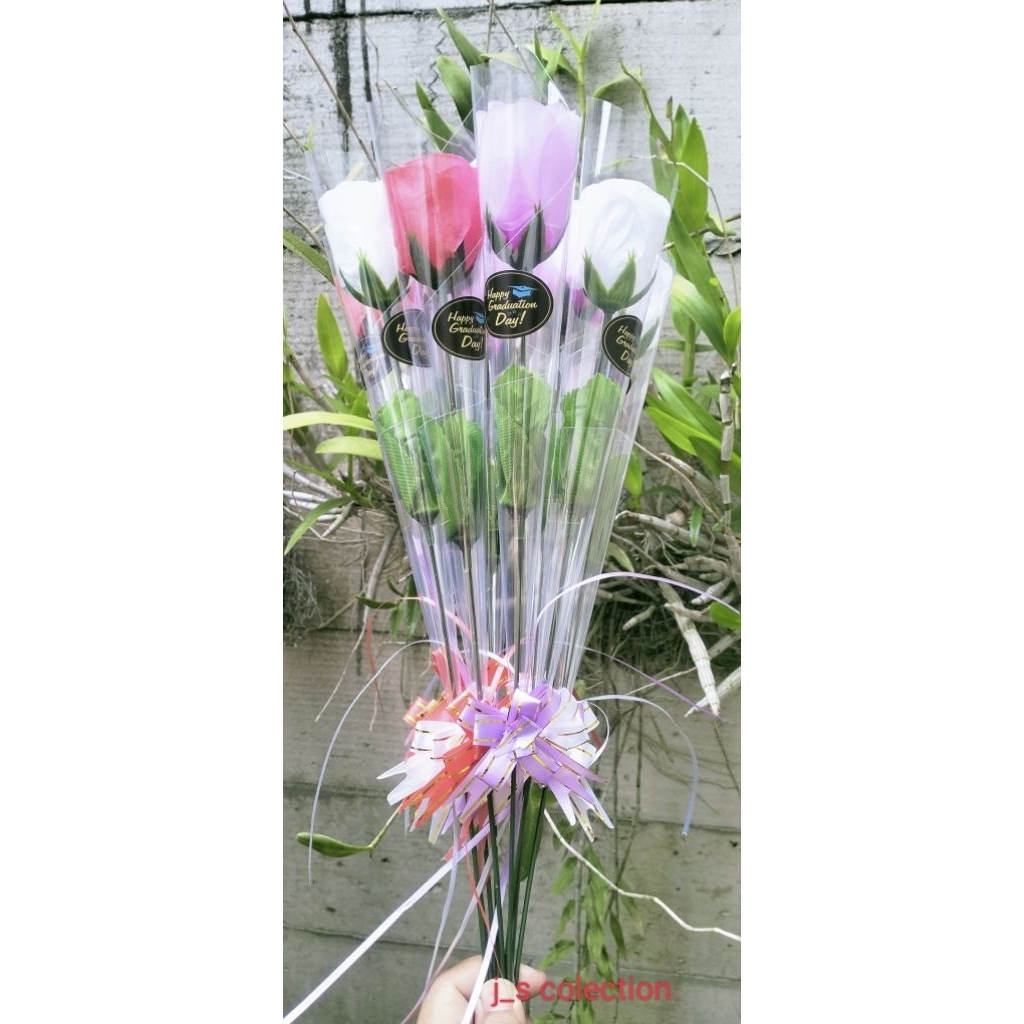 MAWAR 1 TANGKAI//BUKET SATUAN PLASTIK